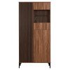 ΒΙΤΡΙΝΑ ΣΕΙΡΑ HARRY HM18011.01 ΜΕΛΑΜΙΝΗ ΣΚΟΥΡΟ ΦΥΣΙΚΟ ΞΥΛΟΥ-ΜΑΥΡΟ 90x40x185Υεκ.