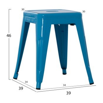 ΣΚΑΜΠΟ ΜΕΤΑΛΛΙΚΟ MELITA HM0096.48 ΣΕ ΜΠΛΕ ΧΡΩΜΑ 37x37x45Υεκ.