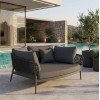 DAYBED 2ΘΕΣΙΟ ΣΕΙΡΑ CAMELLIA HM6217.01 ΣΚΟΥΡΟ ΓΚΡΙ ΑΛΟΥΜΙΝΙΟ-P.E.ΣΧΟΙΝΙ-OLEFIN 164x144x70Υεκ.