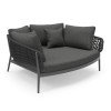 DAYBED 2ΘΕΣΙΟ ΣΕΙΡΑ CAMELLIA HM6217.01 ΣΚΟΥΡΟ ΓΚΡΙ ΑΛΟΥΜΙΝΙΟ-P.E.ΣΧΟΙΝΙ-OLEFIN 164x144x70Υεκ.