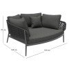 DAYBED 2ΘΕΣΙΟ ΣΕΙΡΑ CAMELLIA HM6217.01 ΣΚΟΥΡΟ ΓΚΡΙ ΑΛΟΥΜΙΝΙΟ-P.E.ΣΧΟΙΝΙ-OLEFIN 164x144x70Υεκ.