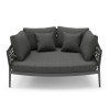DAYBED 2ΘΕΣΙΟ ΣΕΙΡΑ CAMELLIA HM6217.01 ΣΚΟΥΡΟ ΓΚΡΙ ΑΛΟΥΜΙΝΙΟ-P.E.ΣΧΟΙΝΙ-OLEFIN 164x144x70Υεκ.