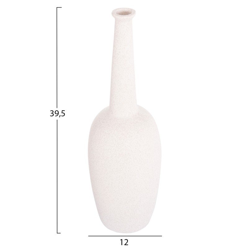 ΕΠΙΤΡΑΠΕΖΙΟ ΚΕΡΑΜΙΚΟ ΔΙΑΚΟΣΜΗΤΙΚΟ ELENDIL HM4591.01 ΥΠΟΛΕΥΚΟ ΚΡΥΣΤΑΛΛΙΚΟ Φ12x39.5Υεκ