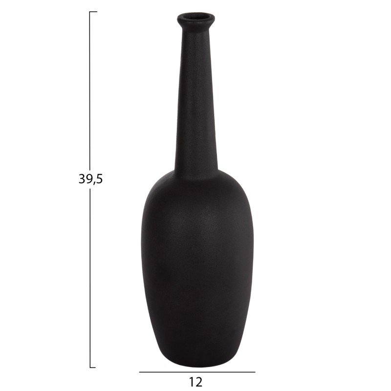 ΕΠΙΤΡΑΠΕΖΙΟ ΚΕΡΑΜΙΚΟ ΔΙΑΚΟΣΜΗΤΙΚΟ ELENDIL HM4591.02 ΜΑΥΡΟ ΜΑΤ Φ12x39.5Υεκ