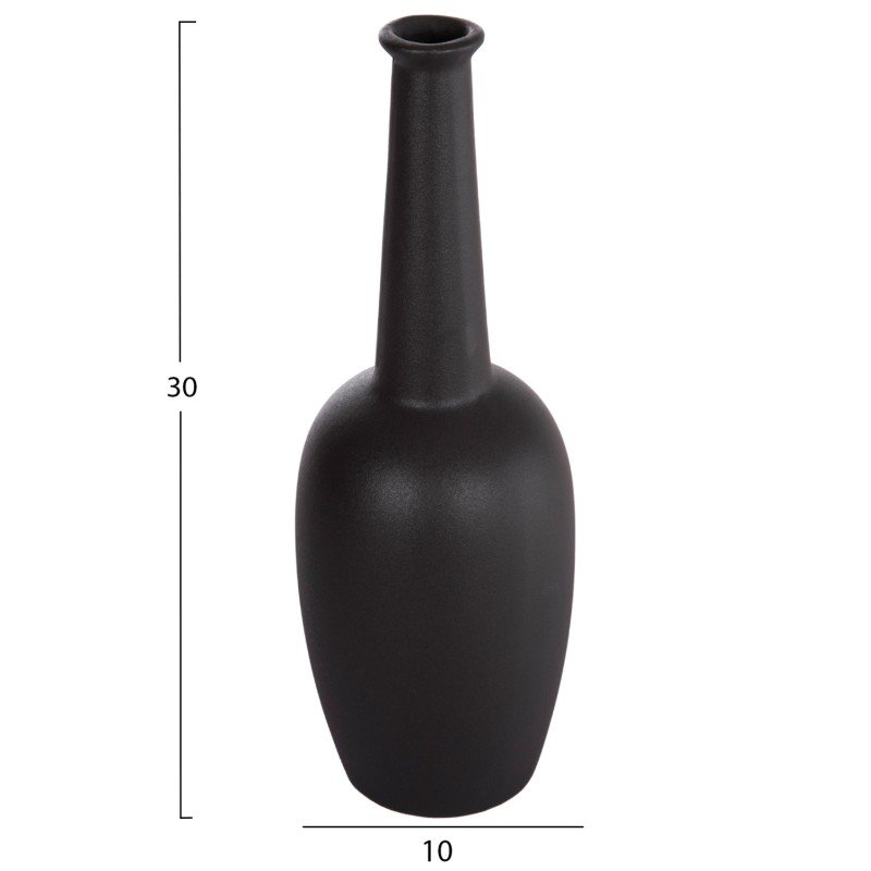 ΕΠΙΤΡΑΠΕΖΙΟ ΚΕΡΑΜΙΚΟ ΔΙΑΚΟΣΜΗΤΙΚΟ ELENDIL HM4592.02 ΜΑΥΡΟ ΜΑΤ Φ10x30Υεκ