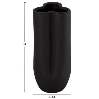 ΕΠΙΤΡΑΠΕΖΙΟ ΚΕΡΑΜΙΚΟ ΔΙΑΚΟΣΜΗΤΙΚΟ GLAΖΕ HM4611.02 ΜΑΥΡΟ ΜΑΤ Φ14x34Υ εκ.