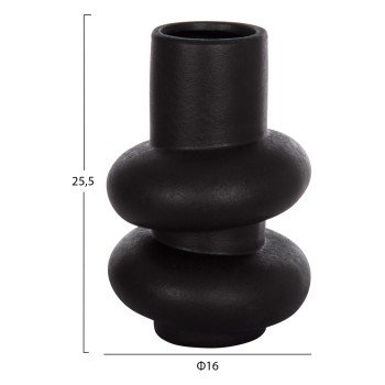 ΕΠΙΤΡΑΠΕΖΙΟ ΚΕΡΑΜΙΚΟ ΔΙΑΚΟΣΜΗΤΙΚΟ ROOK HM4627.02 ΜΑΥΡΟ ΜΑΤ Φ16x25,5Υεκ
