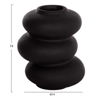 ΕΠΙΤΡΑΠΕΖΙΟ ΚΕΡΑΜΙΚΟ ΔΙΑΚΟΣΜΗΤΙΚΟ ROOK HM4628.02 ΜΑΥΡΟ ΜΑΤ Φ14x19Υεκ