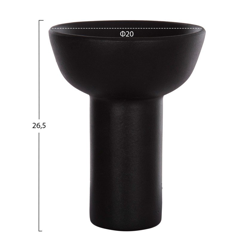 ΕΠΙΤΡΑΠΕΖΙΟ ΚΕΡΑΜΙΚΟ ΔΙΑΚΟΣΜΗΤΙΚΟ ELENDIL HM4603.02 ΜΑΥΡΟ ΜΑΤ Φ20x26.5Υεκ