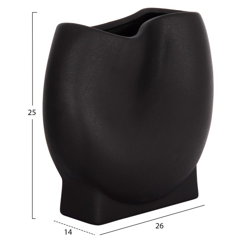 ΕΠΙΤΡΑΠΕΖΙΟ ΚΕΡΑΜΙΚΟ ΔΙΑΚΟΣΜΗΤΙΚΟ GLAΖΕ HM4610.02 ΜΑΥΡΟ ΜΑΤ 26x14x25Υεκ