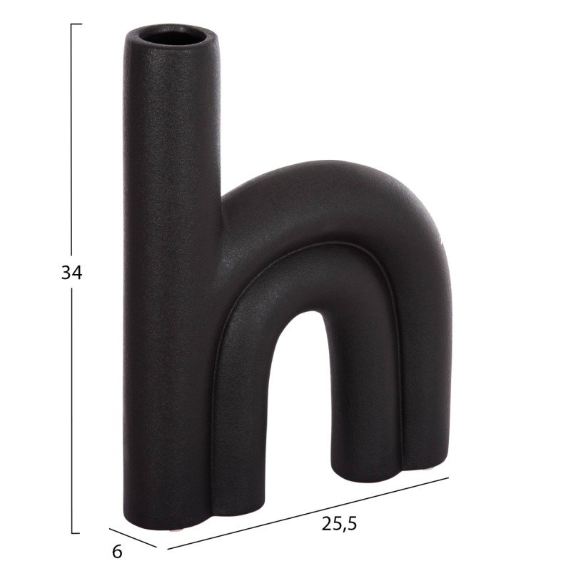ΕΠΙΤΡΑΠΕΖΙΟ ΚΕΡΑΜΙΚΟ ΔΙΑΚΟΣΜΗΤΙΚΟ ARCON HM4638.02 ΜΑΥΡΟ ΜΑΤ 25,5x6x34Υεκ