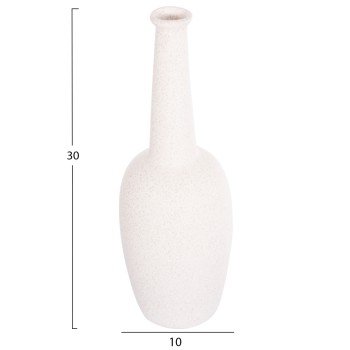 ΕΠΙΤΡΑΠΕΖΙΟ ΚΕΡΑΜΙΚΟ ΔΙΑΚΟΣΜΗΤΙΚΟ ELENDIL HM4592.01 ΥΠΟΛΕΥΚΟ ΚΡΥΣΤΑΛΛΙΚΟ Φ10x30Υ εκ