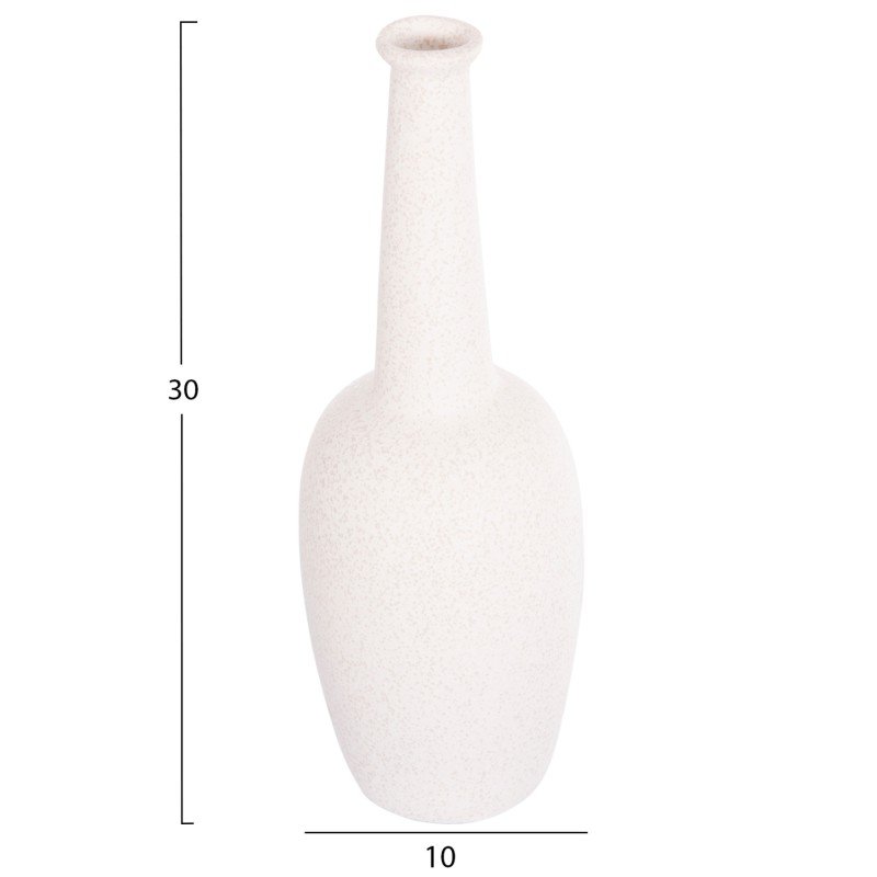 ΕΠΙΤΡΑΠΕΖΙΟ ΚΕΡΑΜΙΚΟ ΔΙΑΚΟΣΜΗΤΙΚΟ ELENDIL HM4592.01 ΥΠΟΛΕΥΚΟ ΚΡΥΣΤΑΛΛΙΚΟ Φ10x30Υ εκ