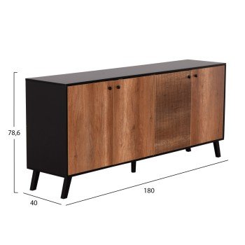 ΜΠΟΥΦΕΣ ΜΕΛΑΜΙΝΗΣ KRUDEN HM9446.11 ΜΑΥΡΟ-ΦΥΣΙΚΟ 180x40x78.6Υεκ. ΜΠΟΥΦΕΣ ΜΕΛΑΜΙΝΗΣ KRUDEN HM9446.11 ΜΑΥΡΟ-ΦΥΣΙΚΟ 180x40x78.6Υεκ.
