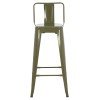 ΣΚΑΜΠΟ BAR ME ΠΛΑΤΗ ΜΕΤΑΛΛΙΚΟ MELITA-PRO HM8643.43 DARK OLIVE GREEN 42x42x100Υεκ.
