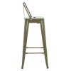 ΣΚΑΜΠΟ BAR ME ΠΛΑΤΗ ΜΕΤΑΛΛΙΚΟ MELITA-PRO HM8643.43 DARK OLIVE GREEN 42x42x100Υεκ.