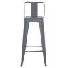 ΣΚΑΜΠΟ BAR ME ΠΛΑΤΗ ΜΕΤΑΛΛΙΚΟ MELITA-PRO HM8643.50 ΓΚΡΙ 42x42x100Υεκ.