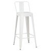 ΣΚΑΜΠΟ BAR ME ΠΛΑΤΗ ΜΕΤΑΛΛΙΚΟ MELITA-PRO HM8643.41 ΛΕΥΚΟ ΜΑΤ 42x42x100Υεκ.