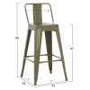ΣΚΑΜΠΟ ΜΠΑΡ ΜΕΣΑΙΟΥ ΥΨΟΥΣ ΜΕΤΑΛΛΙΚΟ MELITA-PRO HM8574.43 DARK OLIVE GREEN 43x43x88Υεκ.