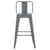 ΣΚΑΜΠΟ ΜΠΑΡ ΜΕΣΑΙΟΥ ΥΨΟΥΣ ΜΕΤΑΛΛΙΚΟ MELITA-PRO HM8574.50 ΓΚΡΙ 43x43x88Υεκ.