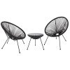 ΣΕΤ ΕΞΩΤΕΡΙΚΟΥ ΧΩΡΟΥ 3ΤΜΧ ACAPULCO HM21101 P.E.RATTAN-ΜΕΤΑΛΛΟ ΣΕ ΜΑΥΡΟ