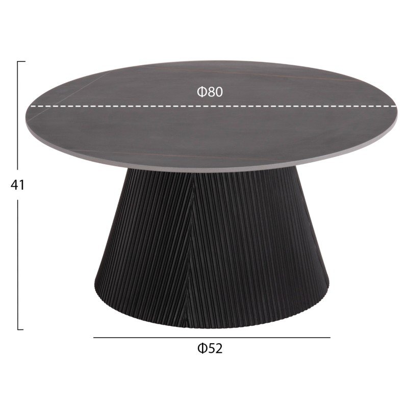 ΣΕΤ 2ΤΜΧ ΤΡΑΠΕΖΙΑ ΣΑΛΟΝΙΟΥ DUNCAN HM21081 MDF ΚΑΙ ΚΕΡΑΜΙΚΟ TOP Φ80εκ & Φ45εκ