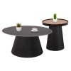 ΣΕΤ 2ΤΜΧ ΤΡΑΠΕΖΙΑ ΣΑΛΟΝΙΟΥ DUNCAN HM21081 MDF ΚΑΙ ΚΕΡΑΜΙΚΟ TOP Φ80εκ & Φ45εκ