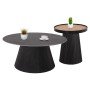 ΣΕΤ 2ΤΜΧ ΤΡΑΠΕΖΙΑ ΣΑΛΟΝΙΟΥ DUNCAN HM21081 MDF ΚΑΙ ΚΕΡΑΜΙΚΟ TOP Φ80εκ & Φ45εκ
