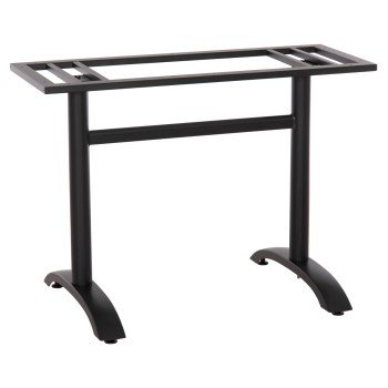 ΒΑΣΗ ΤΡΑΠΕΖΙΟΥ ΑΛΟΥΜΙΝΙΟΥ ΔΙΠΛΗ HM461.11 ΜΑΥΡΗ ΜΑΤ ΜΕ ΡΕΓΟΥΛΑΤΟΡΟΥΣ 100Χ60Χ73Υεκ.