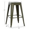 ΣΚΑΜΠΟ ΜΕΣΑΙΟΥ ΥΨΟΥΣ ΜΕΤΑΛΛΙΚΟ MELITA-PRO HM8573.43 DARK OLIVE GREEN 43x43x67Υεκ.