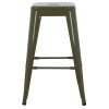 ΣΚΑΜΠΟ ΜΕΣΑΙΟΥ ΥΨΟΥΣ ΜΕΤΑΛΛΙΚΟ MELITA-PRO HM8573.43 DARK OLIVE GREEN 43x43x67Υεκ.