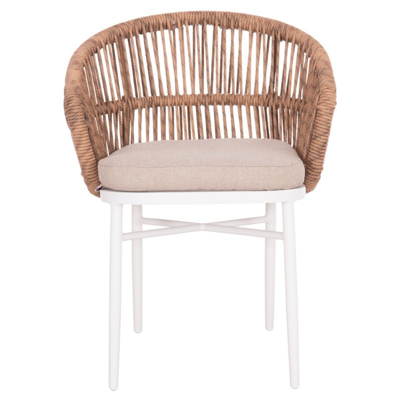 ΠΟΛΥΘΡΟΝΑ ΑΛΟΥΜΙΝΙΟΥ ORIN HM6265.02 ΛΕΥΚΗ-P.E.RATTAN ΦΥΣΙΚΟ-ΜΠΕΖ ΜΑΞΙΛΑΡΙΑ 58x61x75Υ