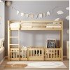 ΠΑΙΔΙΚΗ ΚΟΥΚΕΤΑ τ.MONTESSORI ΜΕ ΠΑΡΚΑΚΙ PLAYKID HM703.01 ΞΥΛΟ ΠΕΥΚΟΥ ΦΥΣΙΚΟ ΓΙΑ 190x90εκ