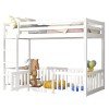 ΠΑΙΔΙΚΗ ΚΟΥΚΕΤΑ τ.MONTESSORI ΜΕ ΠΑΡΚΑΚΙ PLAYKID HM703.03 ΞΥΛΟ ΠΕΥΚΟΥ ΛΕΥΚΟ ΓΙΑ 190x90εκ