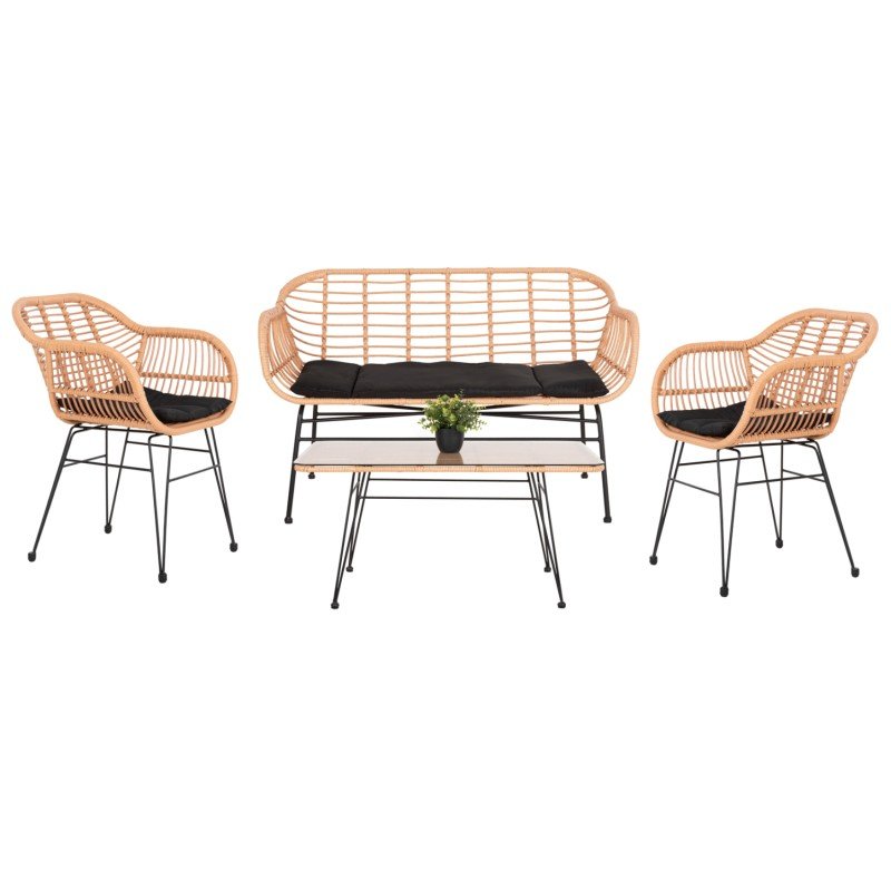ΣΕΤ ΣΑΛΟΝΙ ΕΞΩΤΕΡΙΚΟΥ ΧΩΡΟΥ 4ΤΜΧ ALLEGRA HM21052 WICKER-ΜΕΤΑΛΛΟ