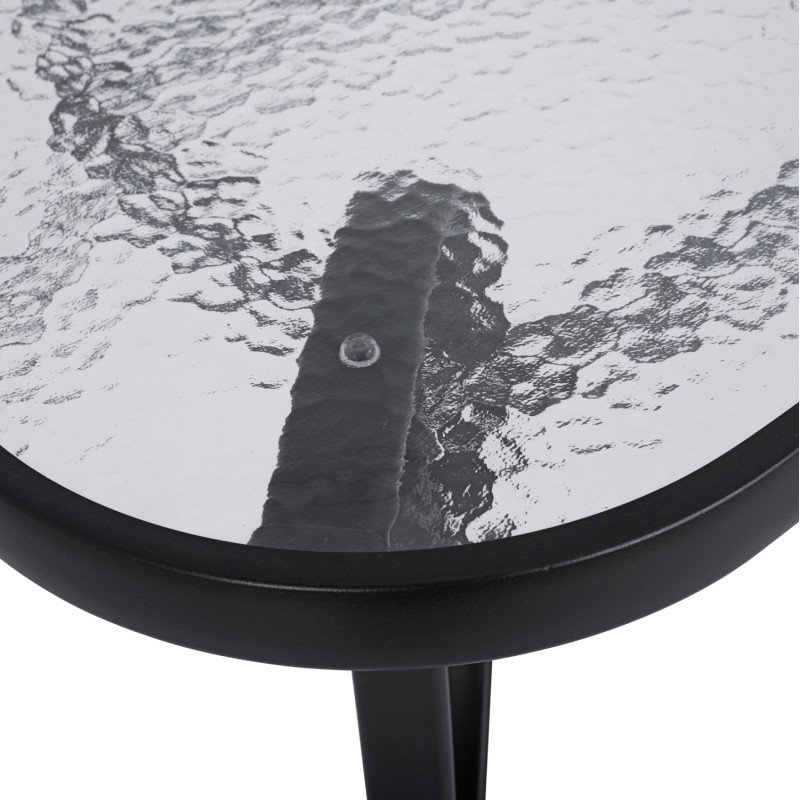 ΤΡΑΠΕΖΙ BRUNO 150X90Χ72Υεκ. ΜΕΤΑΛΛΙΚΟ ΜΑΥΡΟ ΜΕ ΓΥΑΛΙΝΗ ΕΠΙΦΑΝΕΙΑ HM5145.03