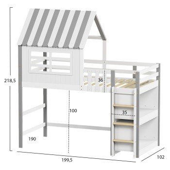 ΠΑΙΔΙΚΟ ΚΡΕΒΑΤΙ τ.MONTESSORI ΜΕ ΠΛΑΙΝΑ ΡΑΦΙΑ HOMI HM712 ΞΥΛΟ ΠΕΥΚΟΥ ΛΕΥΚΟ-ΓΚΡΙ-ΣΤΡΩΜΑ 90x190εκ