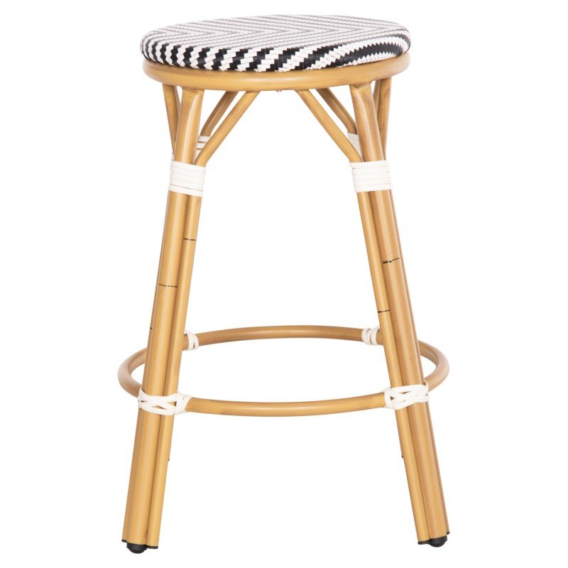 ΣΚΑΜΠΟ ΑΛΟΥΜΙΝΙΟΥ ΜΕΣ.ΥΨΟΥΣ CHINO HM6286.03 BAMBOO LOOK & TEXTILENE ΜΑΥΡΟ 43x43x65Υεκ
