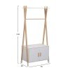 ΚΡΕΜΑΣΤΡΑ ΠΑΙΔΙΚH ΜΕ ΝΤΟΥΛΑΠΙ PASCHAL HM2495.03 ΜΕΛΑΜΙΝΗ-ΞΥΛΟ ΠΕΥΚΟΥ 76x44x170Υεκ