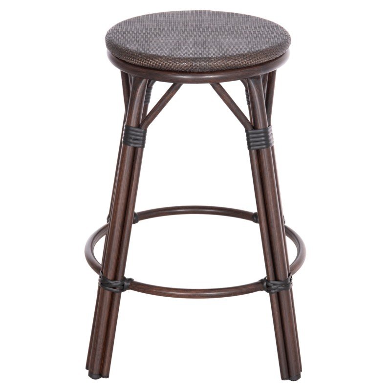 ΣΚΑΜΠΟ ΑΛΟΥΜΙΝΙΟΥ ΜΕΣ.ΥΨΟΥΣ CHINO HM6286.01 BAMBOO LOOK & TEXTILENE ΚΑΦΕ 43x43x65Υεκ