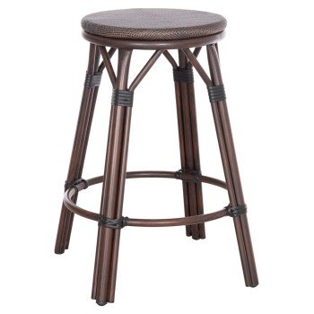 ΣΚΑΜΠΟ ΑΛΟΥΜΙΝΙΟΥ ΜΕΣ.ΥΨΟΥΣ CHINO HM6286.01 BAMBOO LOOK & TEXTILENE ΚΑΦΕ 43x43x65Υεκ