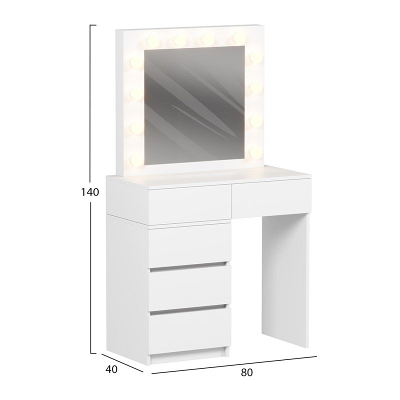 ΤΟΥΑΛΕΤΑ ΜΕ ΦΩΤΙΣΜΟ LED & ΣΥΡΤΑΡΙΑ BEYON HM2500.03 ΜΕΛΑΜΙΝΗ ΣΕ ΛΕΥΚΟ 80x40x140Υεκ.