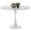 ΤΡΑΠΕΖΙ ΤΡΑΠΕΖΑΡΙΑΣ ROLLO HM9422.11 ΣΤΡΟΓΓΥΛΟ WHITE MARBLE Φ120x74Yεκ.