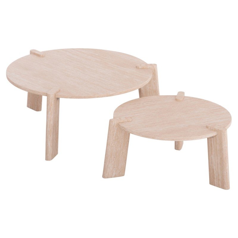 ΣΕΤ 2ΤΜΧ ΤΡΑΠΕΖΙΑ ΣΑΛΟΝΙΟΥ EQUIL HM9943.01 MDF ΜΕ ΜΕΛΑΜΙΝΗ-ΦΥΣΙΚΟ 66x66εκ + 87x87εκ