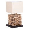 ΕΠΙΤΡΑΠΕΖΙΟ ΦΩΤΙΣΤΙΚΟ ΣΧΗΜΑ ΚΥΒΟΥ TWIGGY HM4425 DRIFTWOOD & ΛΕΥΚΟ ΚΑΠΕΛΟ 24x24x46Υεκ