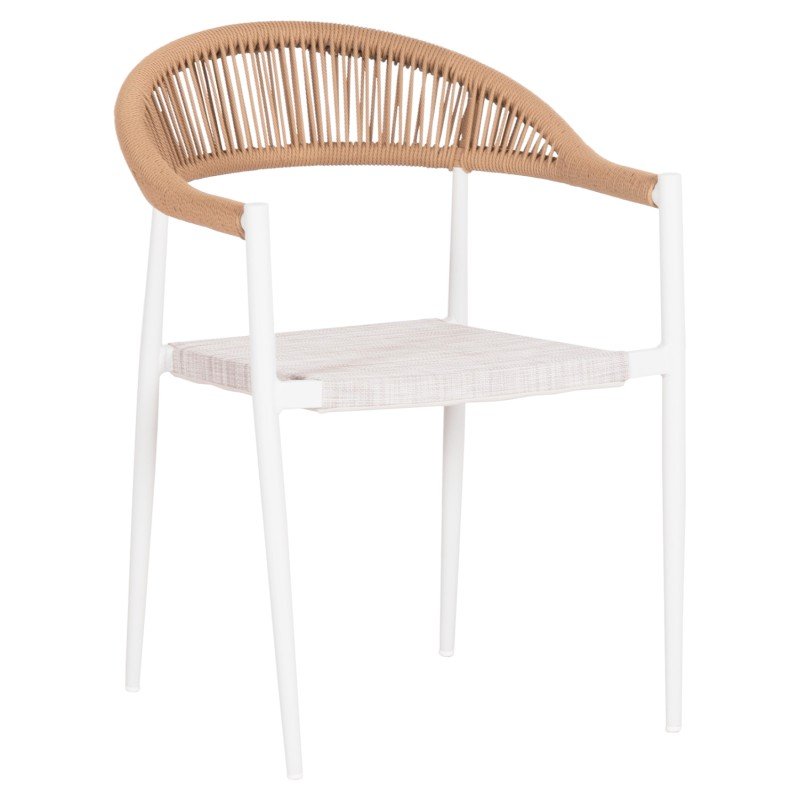 ΠΟΛΥΘΡΟΝΑ BERG HM6284.01 ΑΛΟΥΜΙΝΙΟ & TEXTILENE ΛΕΥΚΟ--P.E.TWISTED RATTAN 55x56x79Υεκ