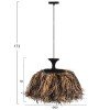 ΦΩΤΙΣΤΙΚΟ ΟΡΟΦΗΣ ORDEM HM4716 ΚΑΠΕΛΟ ΙΝΕΣ SISAL & ΜΠΑΝΑΝΑΣ-ΜΑΥΡΟ & ΦΥΣΙΚΟ Φ60x50Υεκ