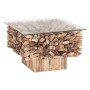 ΤΡΑΠΕΖΙ ΣΑΛΟΝΙΟΥ ΤΕΤΡΑΓΩΝΟ SPARROW HM9961 DRIFTWOOD--ΓΥΑΛΙ 75x75x51Υεκ.