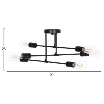 ΦΩΤΙΣΤΙΚΟ ΟΡΟΦΗΣ ΠΟΛΥΦΩΤΟ LIGHTY HM7427.11 ΜΕΤΑΛΛΟ ΣΕ ΜΑΥΡΟ 51x51x23Υεκ.