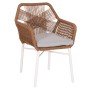 ΠΟΛΥΘΡΟΝΑ TOPIN HM6048.11 ΑΛΟΥΜΙΝΙΟ ΛΕΥΚΟ-P.E. RATTAN ΜΠΕΖ 59x63x81Υεκ
